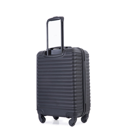 20" Carry on Luggage Lightweight Suitcase, Spinner Wheels, Black