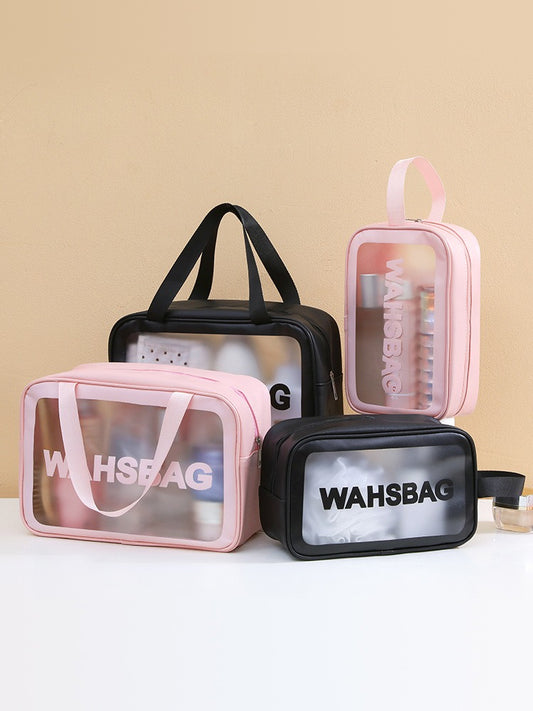 Cosmetic Bag Toiletry Bag Portable Wash Bag Letter Organizer Ins Transparent Storage Bag