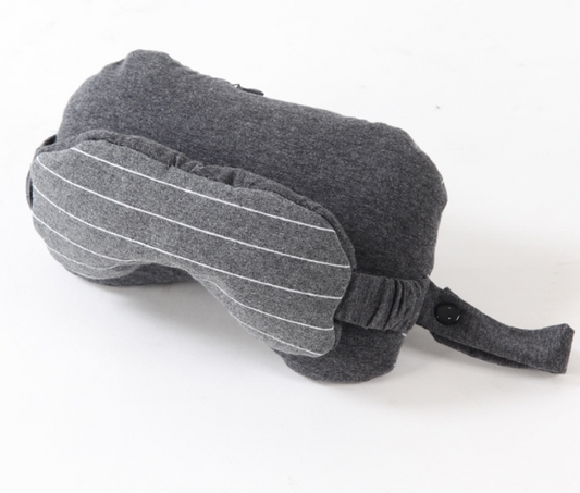 Portable type Eye Mask 2-in-1 Neck Pillow Sweat Cloth Foam Particle Eye Mask Pillow Car Travel Leisure Nap Pillow