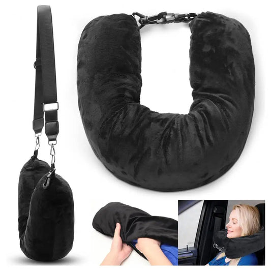 Fillable Neck Pillow Space-saving Portable Travel Pillow Refillable Fillable Clothes Neck Support Cushion For Car Train Airplane