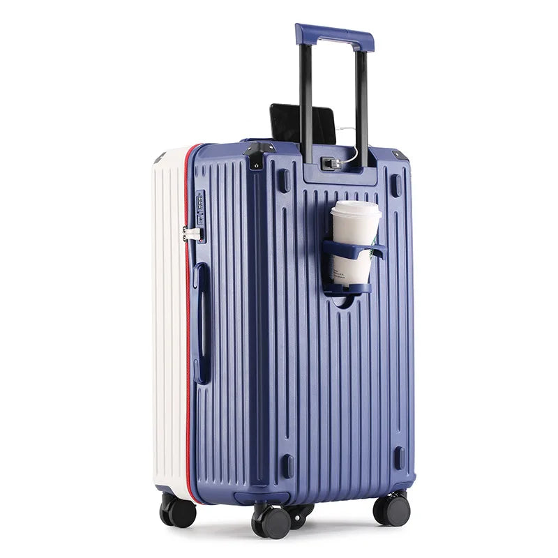 2024 New Durable Luggage Sets PC+ABS Spinner Wheel Suitcase TSA Lock USB Charging Women Men Carry-On Boarding Travel 20/24/26/28