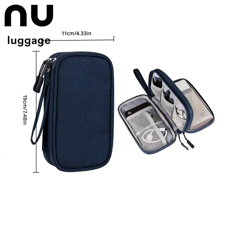 1Pc Pink/Grey/Black/Navy Travel Portable Digital Product Storage Bag USB Data Cable Organizer Headset Charging Treasure Box Bag