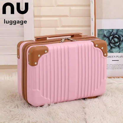 14 Inch Mini Travel Suitcase Cosmetic Box Hand Luggage Organizer Makeup Case Small Password Box Boarding Case